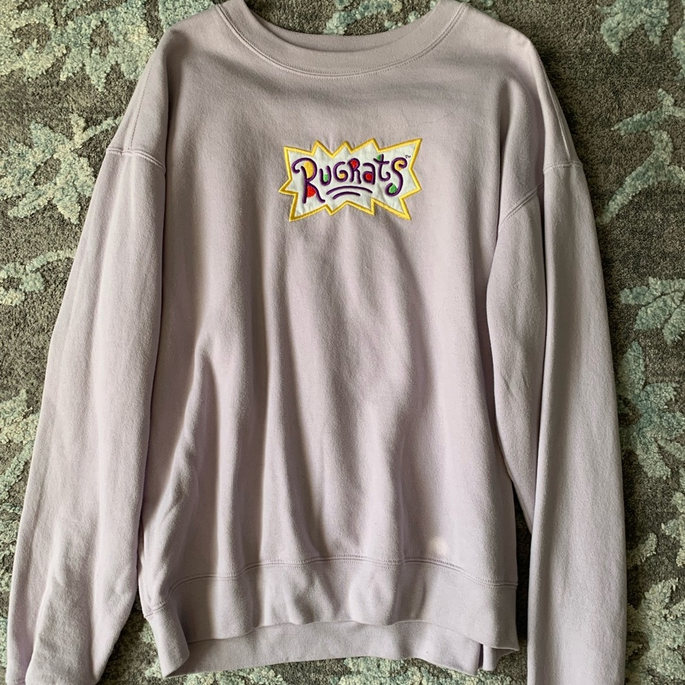 Purple rugrats sweatshirt, size is Large.